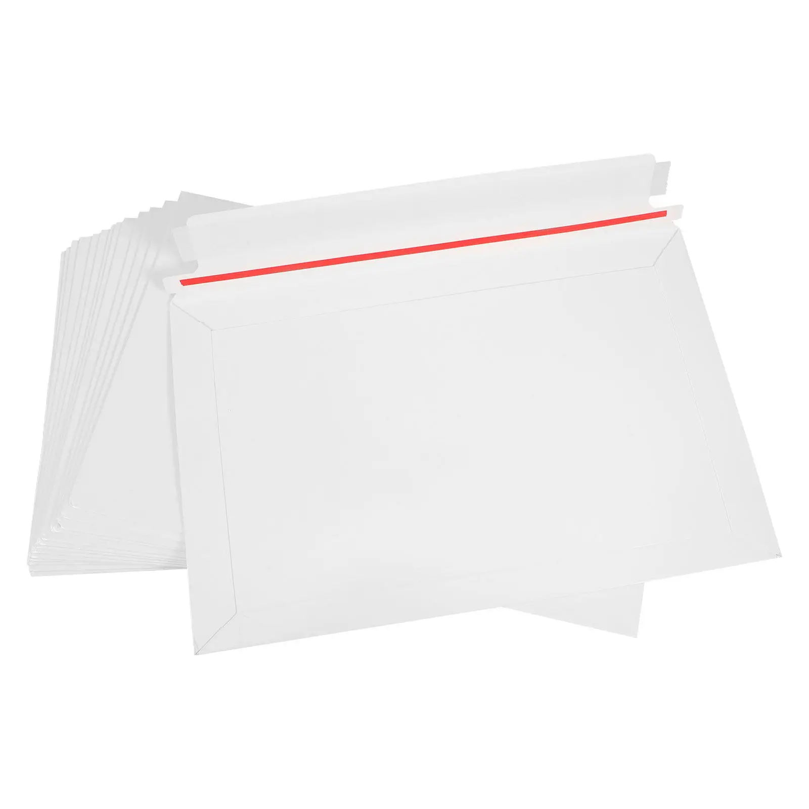 

15 шт. самоклеящихся белых картонных конвертов для документов и фотографий, для плоской отправки приглашений, книг, каталогов, канцелярских товаров