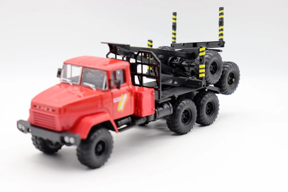 NEW 1/43 KRAZ-64372 Tractor with Trailer Timber Carrying Vessel Truck Long Vehicle Diecast Alloy toys For Collection Gift