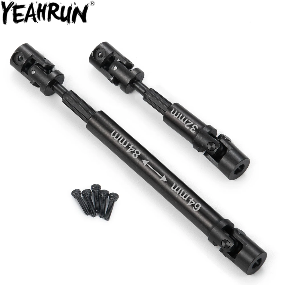 YEAHRUN 2PCS Steel Center Drive Shaft for 1/24 RC Crawler Car Axial SCX24 Jeep JLU Bronco Base Camp Upgrade Parts