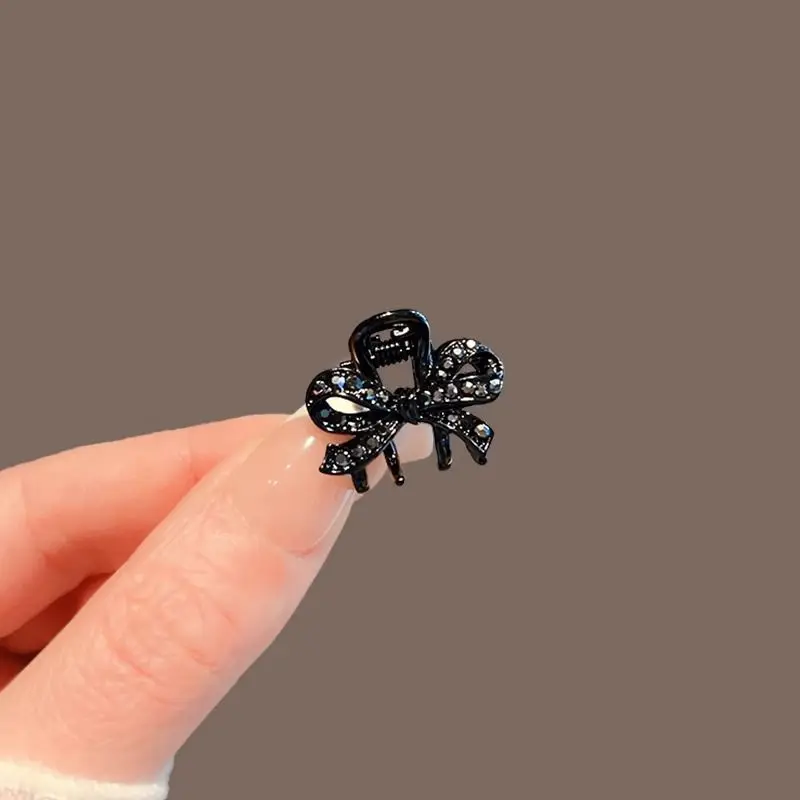 Black Rhinestone Wave Clip Women's High-end Hair Accessory Bang Small Hair Clip Side Internet Famous Headband Small Gripper Clip view 2