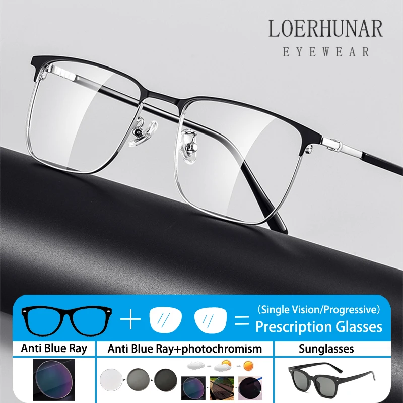 

Fashion New Luxury Business Office Square Eyebrow Glasses Frame Men's Optical Prescription Customized Anti Blue Light Eyeglasses