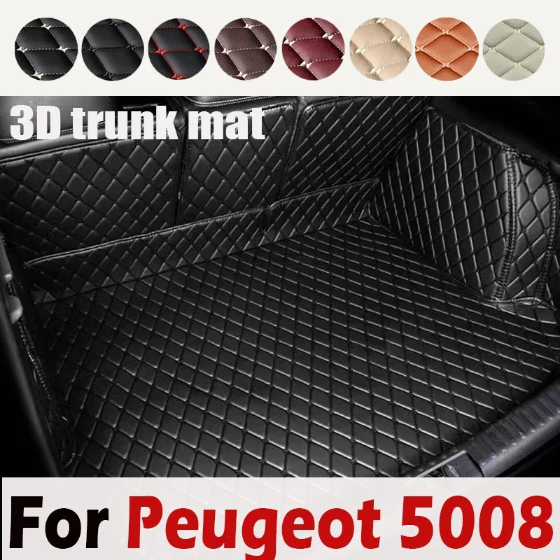 

Car Rear Trunk Mats For Peugeot 5008 P87 2017~2022 7seat Waterproof Protective Tray Carpet Mud Apetes Para Carro Car Accessories