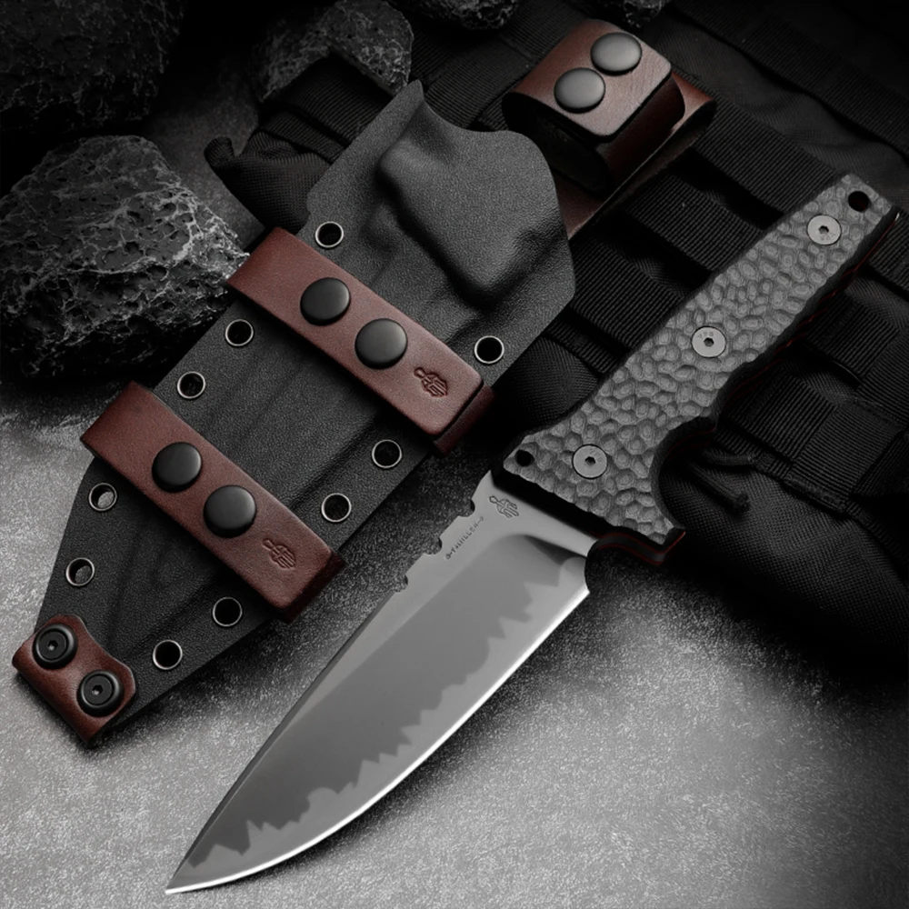 Z-Wear Steel Outdoor knife EDC Camping Pocket Knife with Scabbard High Hardness EDC Military Tactical Knives Sharp Cutting Knife