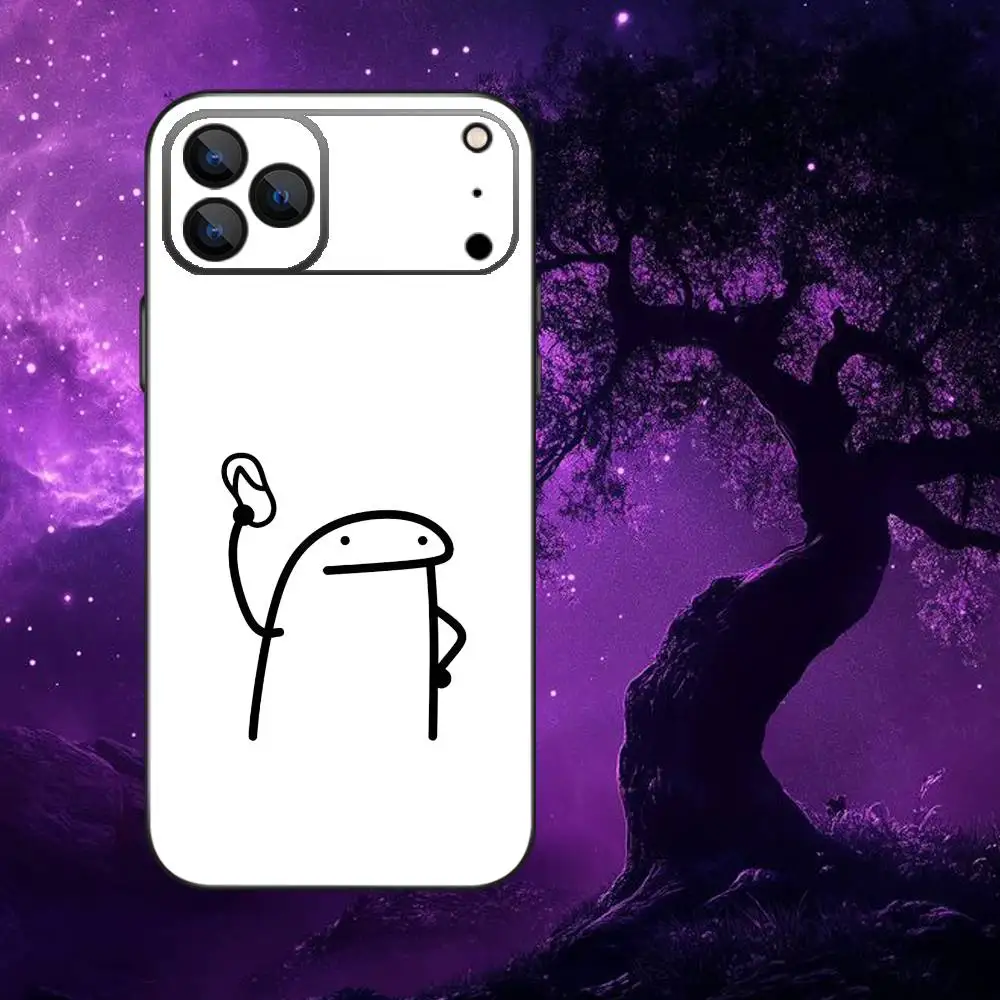Capa de telefone flork celular para iphone 17,16,15,14,13,12, pro, max, plus, e, se4, air, mini caixa macia preta