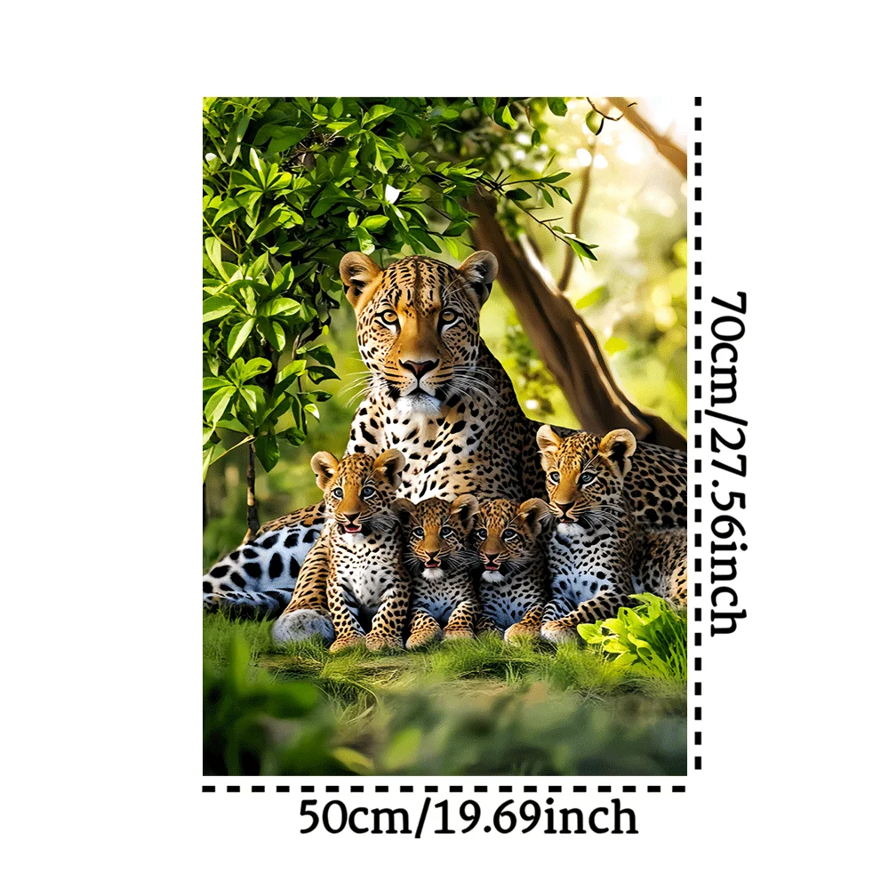 Leopard Cub 1000 stuks groot puzzelspeelgoed, spel voor volwassenen, cadeau voor familie, interactief leuk, doe-het-zelf-huisdecoratie, hersenuitdaging - perfect