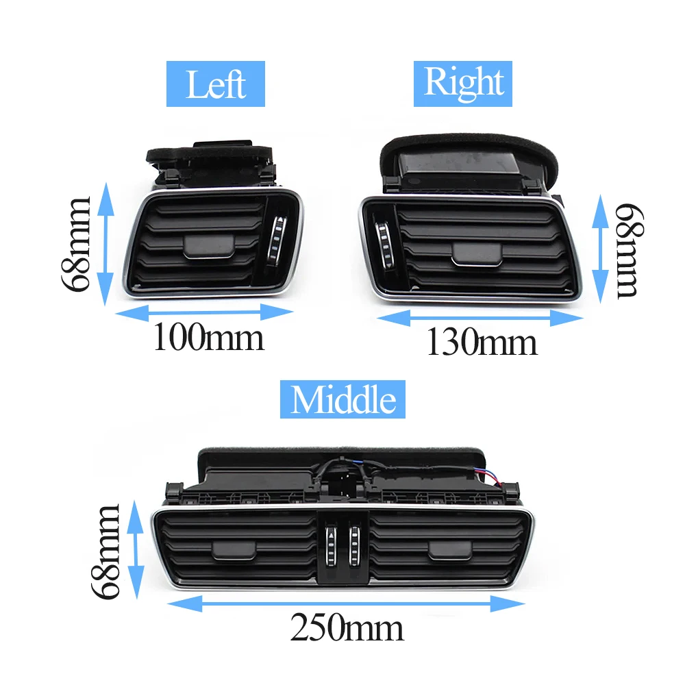 ​Car Dashboard Front Left Right Middle Air Conditioner AC Vent Grille Assembly For VW Passat B6 B7 CC 3AD819702A 3AD819728A