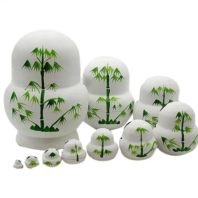 10 camadas panda russo nidificação bonecas basswood matryoshka tradicional matryoshka nidificação pandatoys decoração de casa 10 pçs/set