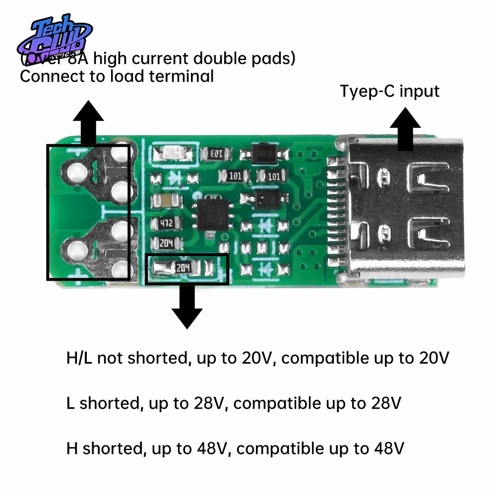 140W USB-C Fast Charge Trigger Board Module PD/QC Decoy Board USB Type-c  PD3.1Power Delivery Boost Module 28V/36V/48V