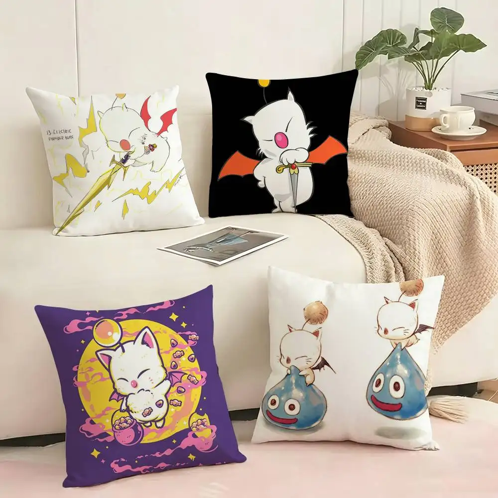 

FF Final Fantasy Moogle Q Square Double-Sided printed Pillow Case Bedroom Bedside Pillow Sofa Cushion Cover Gift