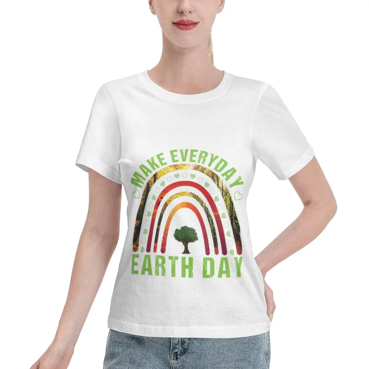 Affordable Make Every Day Earth Day Women's T-shirt Casual Street Basic Tops For Women