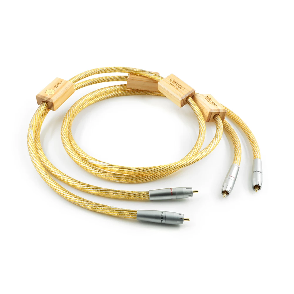 One pair High Quality Hi End Nordost Odin 2 Gold Silver RCA Balance Cable Reference Interconnects For Amplifier CD Player