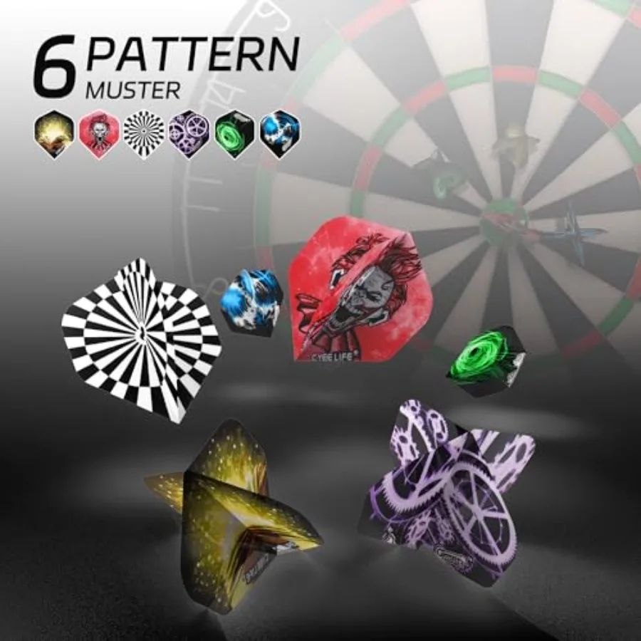 Dardos Punta de metal Juego de dardos profesionales de acero de 18 piezas con eje y vuelos para principiantes y aficionados Ideal para juegos en casa N