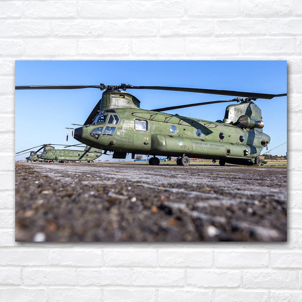CH-47D Chinook Helicopter Picture Modern Industrial Style Wall Art Room Decor Poster Canvas Print Paintings No Frame