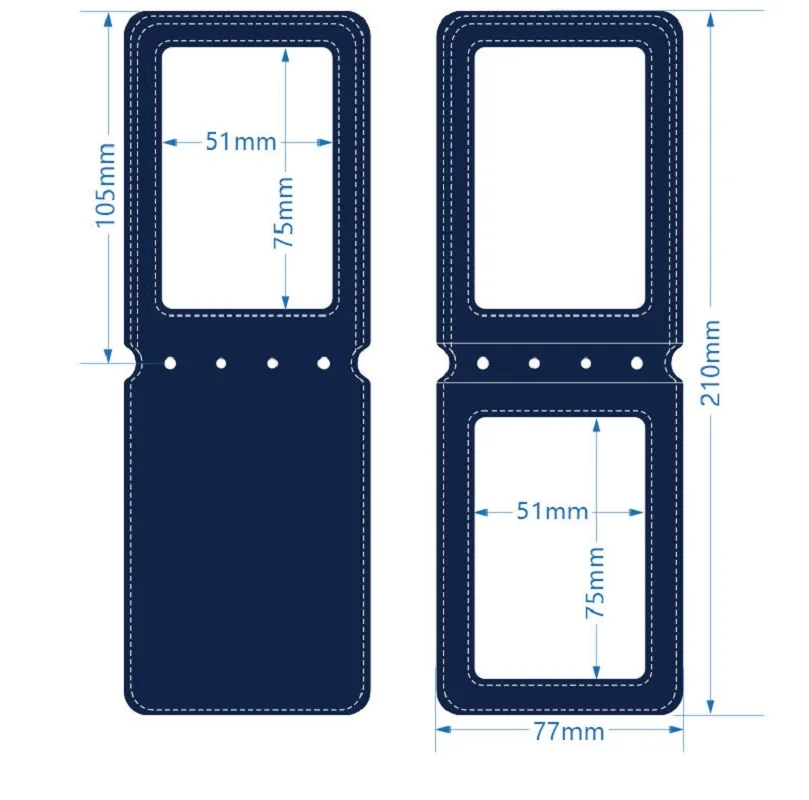 Leather Badge Holder Double-Sided Clear Id Card Folding Card Holder Work Bank Chest Badge Clip With Lanyard Wholesale