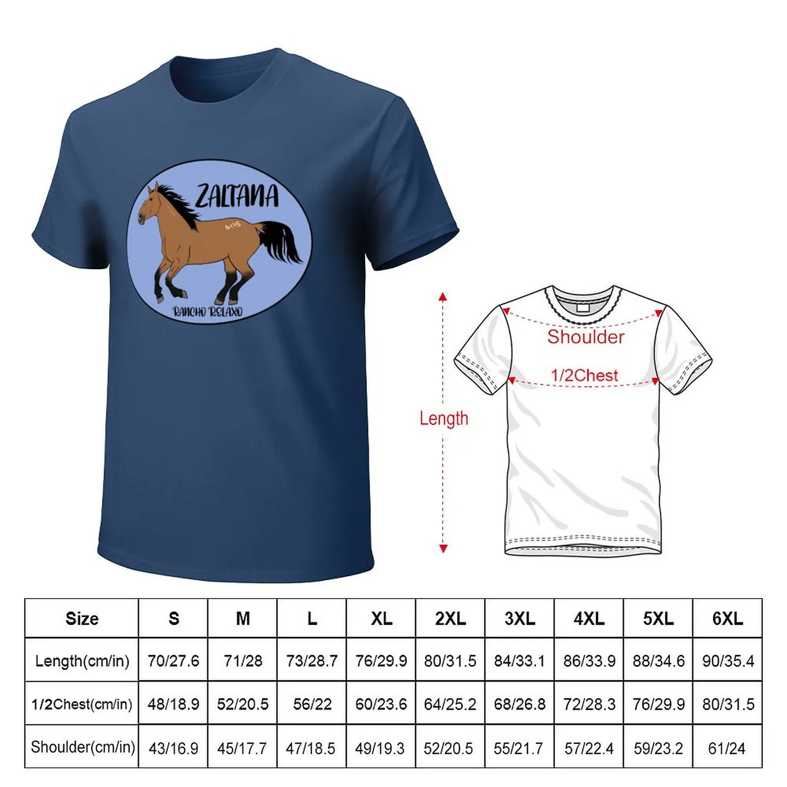 Rancho Relaxo - Zaltana the Horse T-Shirt oversized plus size tops anime clothes plain t shirts men