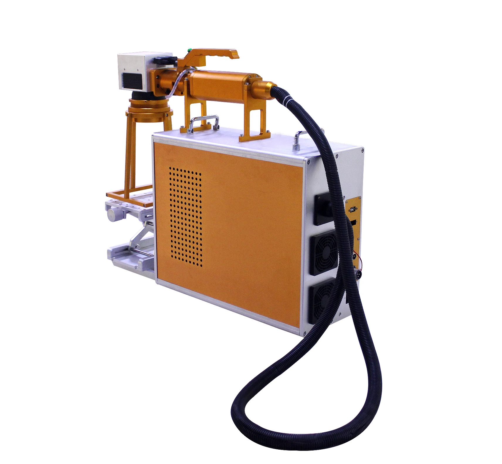 FM-400S Laserqualität: M2<1,4 Ausgangsfrequenz: 20 kHz–80 kHz Markierungsbereich: 110 * 110/150 * 150 mm Minimale Linienbreite: 0,01 mm Repet