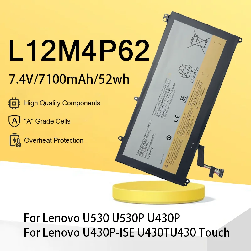 

L12M4P62 7,4 В 52 Втч для Lenovo IdeaPad аккумулятор для ноутбука U430 U430P U530 U530P U430T U430P-ISE U430 Touch
