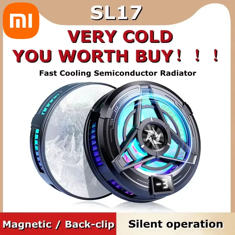 Xiaomi 2024 NEW Magnetic/ Back-clip Mobile Phone Semiconductor Cooling Radiator PUBG Game Cooler SL17 for IPhone Android