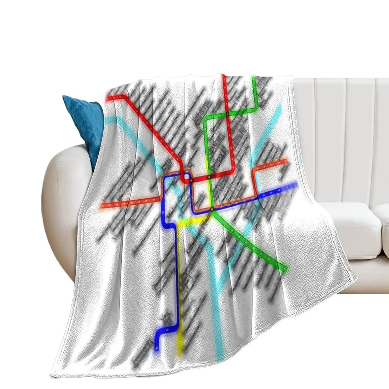 Washington DC Metro Map Throw Blanket Hairys decorative Blankets