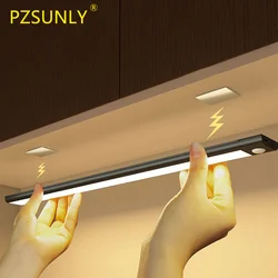 PZSUNLY światła podszawkowe LED lampa z czujnikiem ruchu Ultra-cienka LED do szafki kuchennej szafa sypialniana oświetlenia 20/30/40/50CM