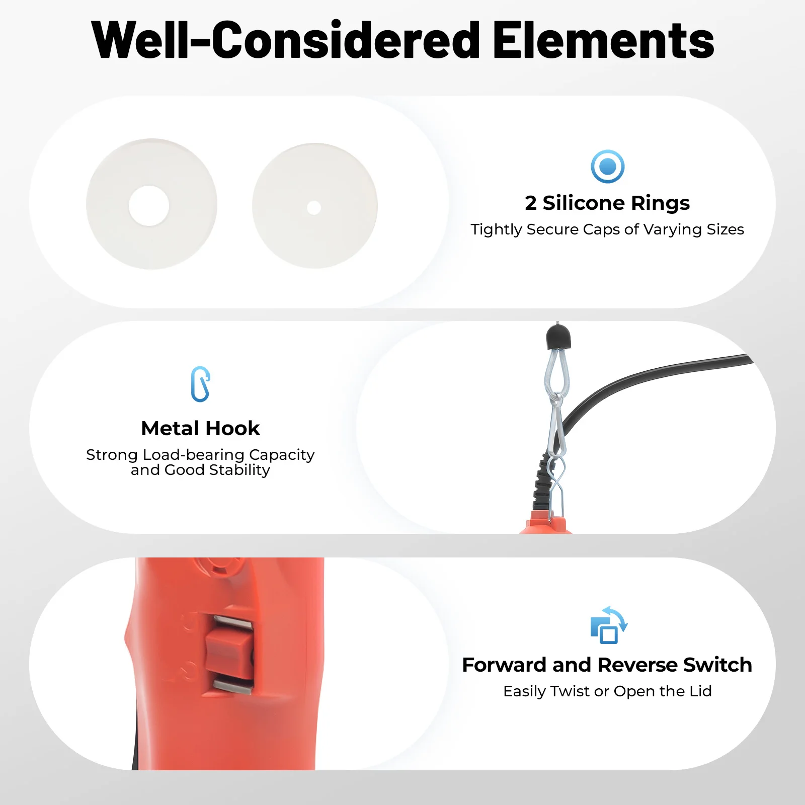 Electric Bottle Capping Machine Handheld Food Bottle Capper Bottle Screwing Sealing Machine for 10-30mm Round Plastic Cap