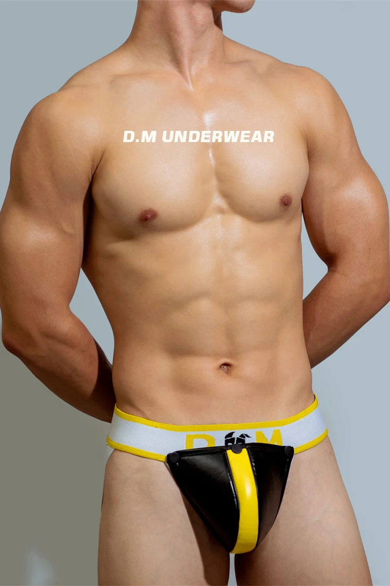 Ropa interior Gay para hombre, Tanga sexy de cintura baja con botón desmontable, con personalidad, fiesta, espectáculo, muscle Guy, color a juego