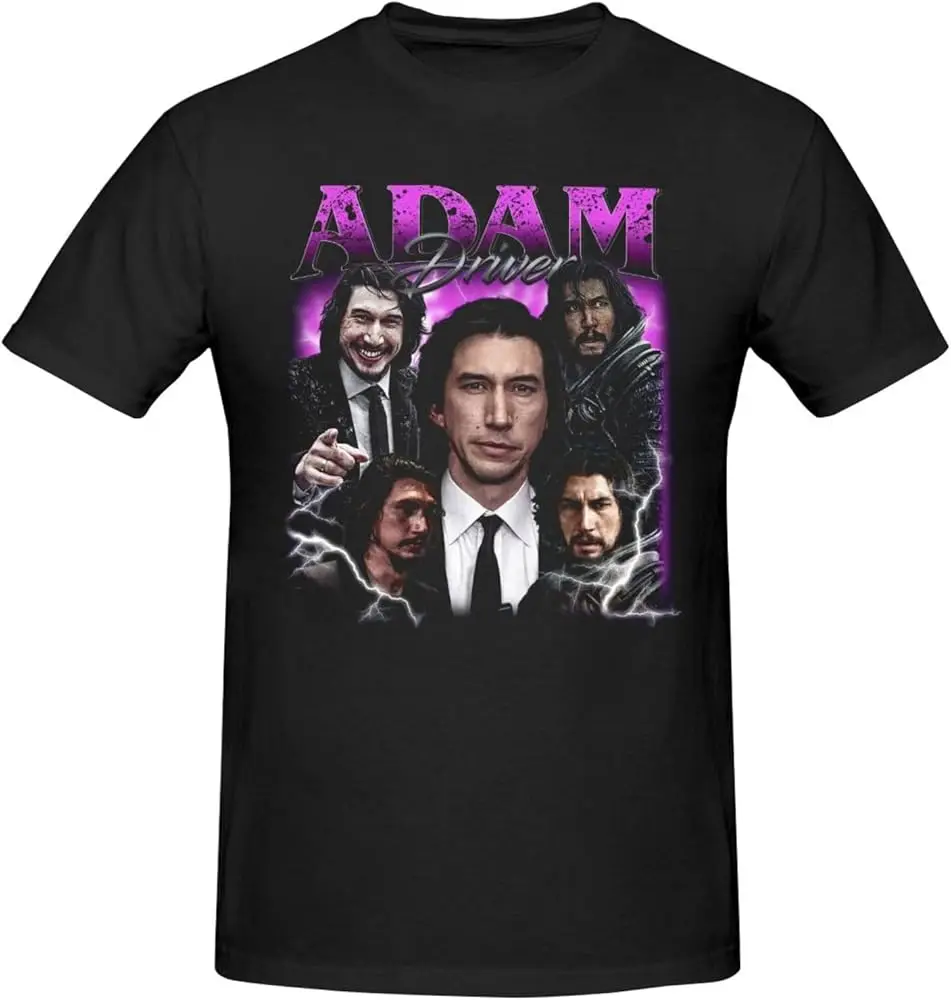 

Adam Driver T Shirt Men's Loose Sport Round Neckline Tee Casual Fashion Short Sleeve Clothes