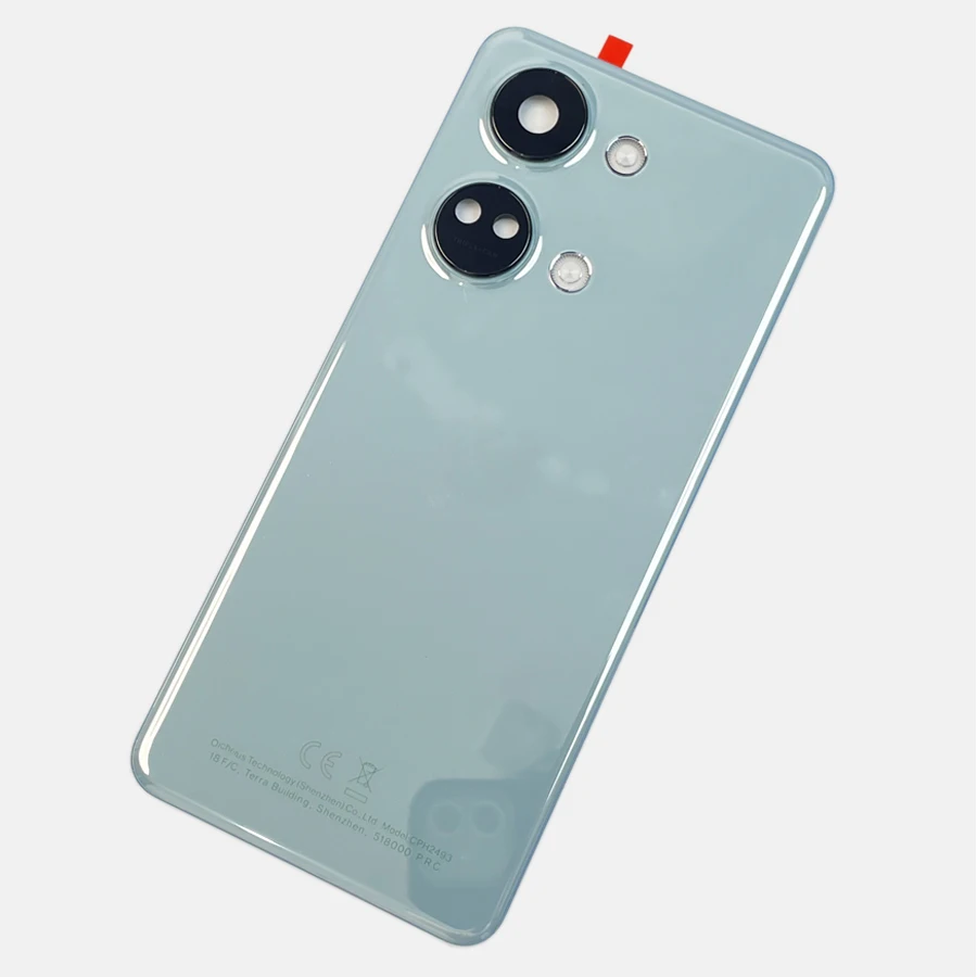 Cubierta de batería para puerta trasera, carcasa de vidrio para OnePlus Nord 3 / ACE 2V, piezas de reparación con logotipo de lente de cámara, A +++