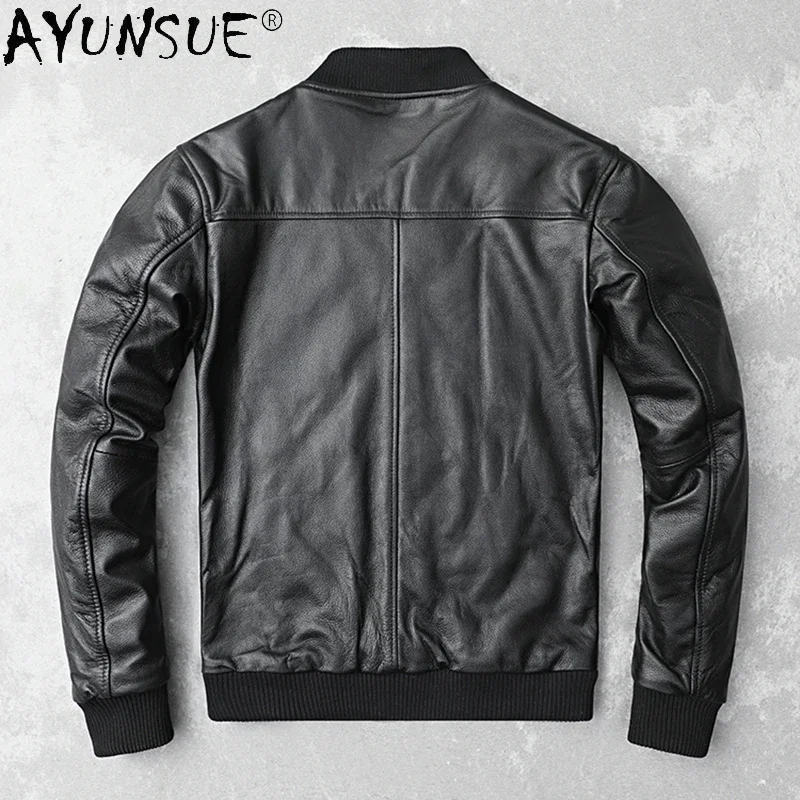 2021 New Autumn Real Genuine Cow Leather Jacket Winter Cotton Men Coat Cowhide Men's Clothing Chaqueta Cuero Hombre WPY4409