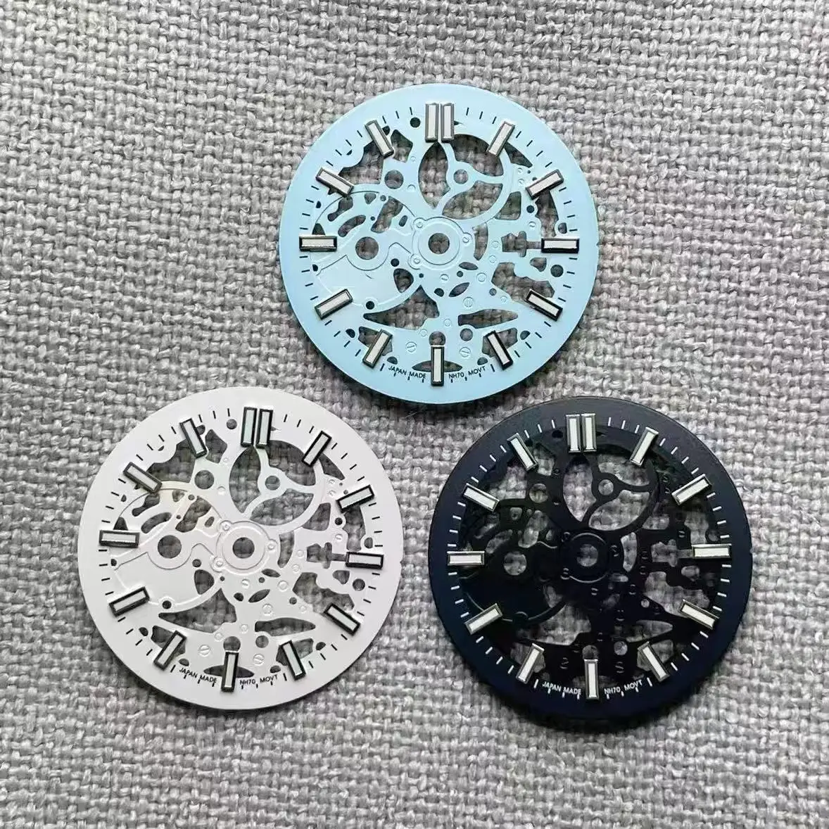 29.8mm NH70/NH38 Dial  C3 Original Mechanical Watch  Nautilus Skeleton Dial  S Dial  Suitable for Seiko Modification