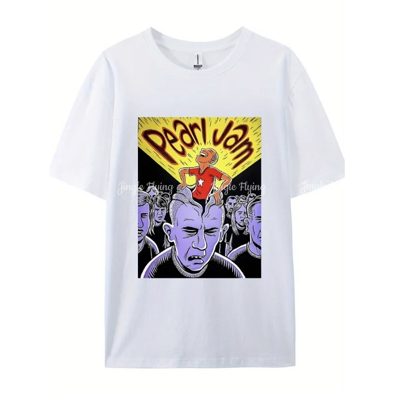 Camiseta gráfica Pear Jam para hombre, diseño de banda de Punk Rock Vintage, 100% suave de algodón, informal, versátil, de manga corta, con cuello redondo