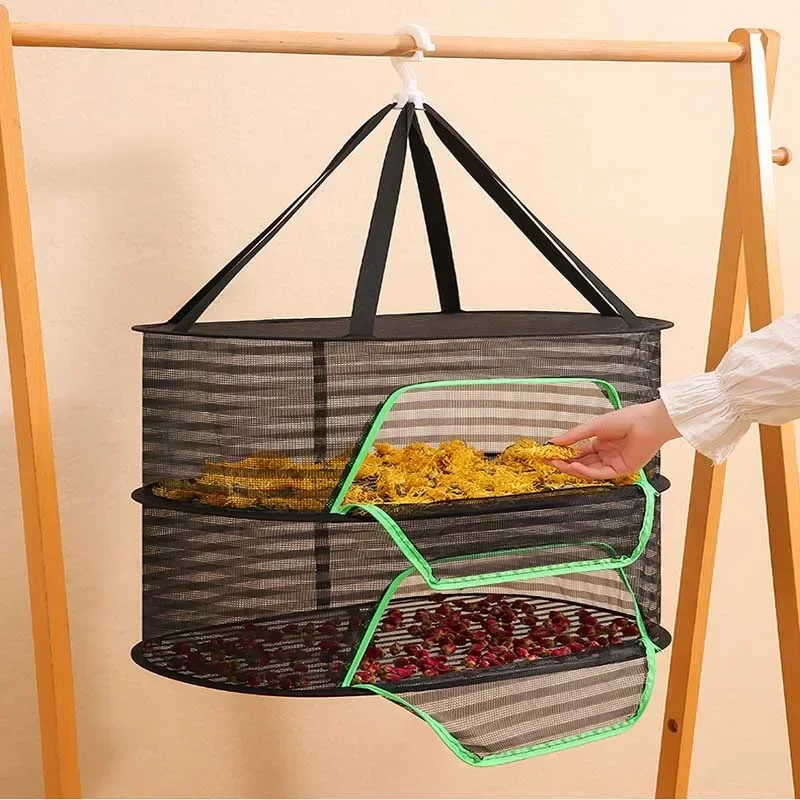 Home Furniture Foldable Drying Nets Anti-mosquito Dried Fish Net Hanging Herb Drying Multifunctional Home Storage Food Clothes D