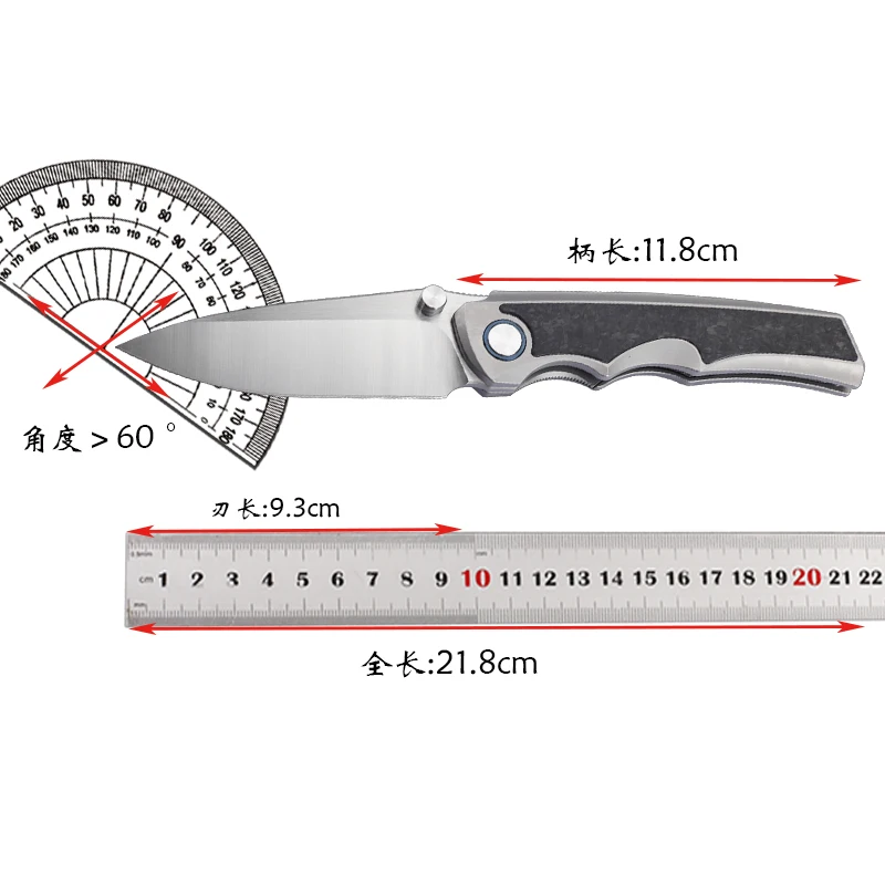 

VG10 Steel Blade Carbon Fiber Patch TC4 Titanium Handle Folding Knife Outdoor Fishing Camping Survival Tactics EDC Pocket Knife