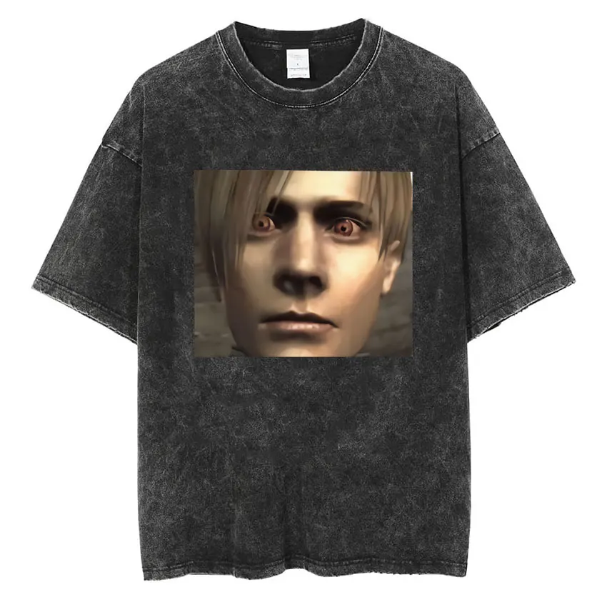 ヴィンテージ洗浄レオン S ケネディバイオハザード 4 Tシャツメンズ