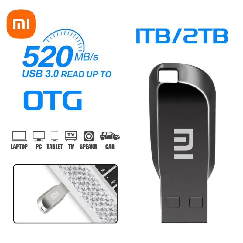 Xiaomi แฟลชไดรฟ์ USB 2TB ชนิด3.2ชนิด C pendrive ไดรฟ์ปากกา128GB ดิสก์ U 256G สำหรับพีซีสมาร์ทโฟนที่เก็บข้อมูล USB