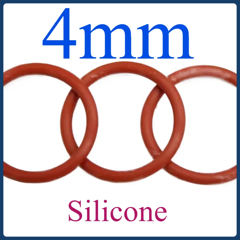 

Red Food Grade VMQ Silicone O-Rings - OD 46-80mm, CS 4mm, Insulated Rubber Seals for Cookers