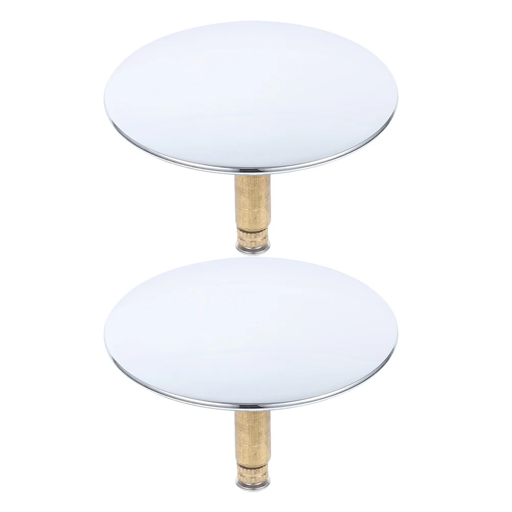 

2Pcs Bath Drain Plug Stopper Rotating Brass Tub Drain Cover Kitchen Sink Bathroom Washbasin Hole Plate Strainer