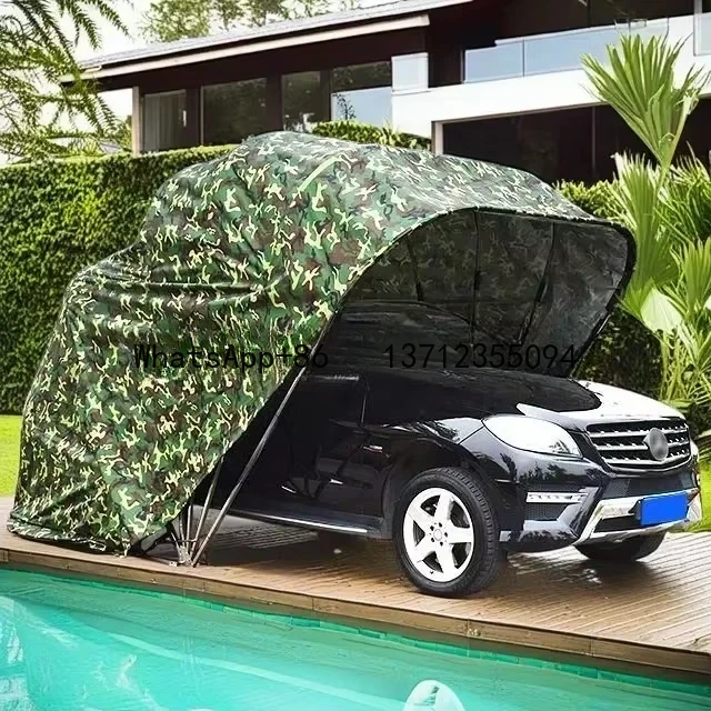 Tente de voiture pliable en acier inoxydable, abri mobile et pratique pour véhicules