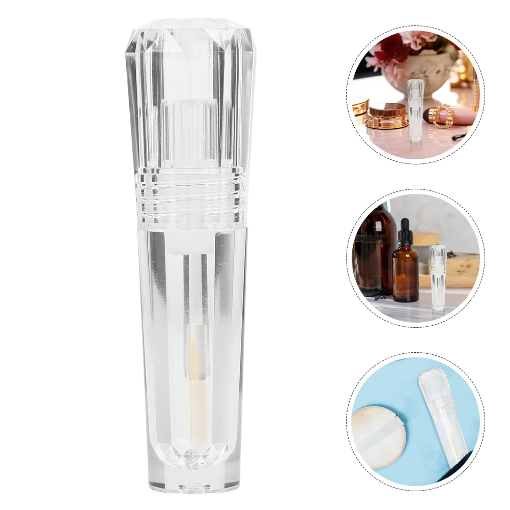

2pcs Lip Gloss Container Travel Size Empty Transparent Refillable Tube Leakproof Compact Lightweight Plastic Bottle for Lip Oil