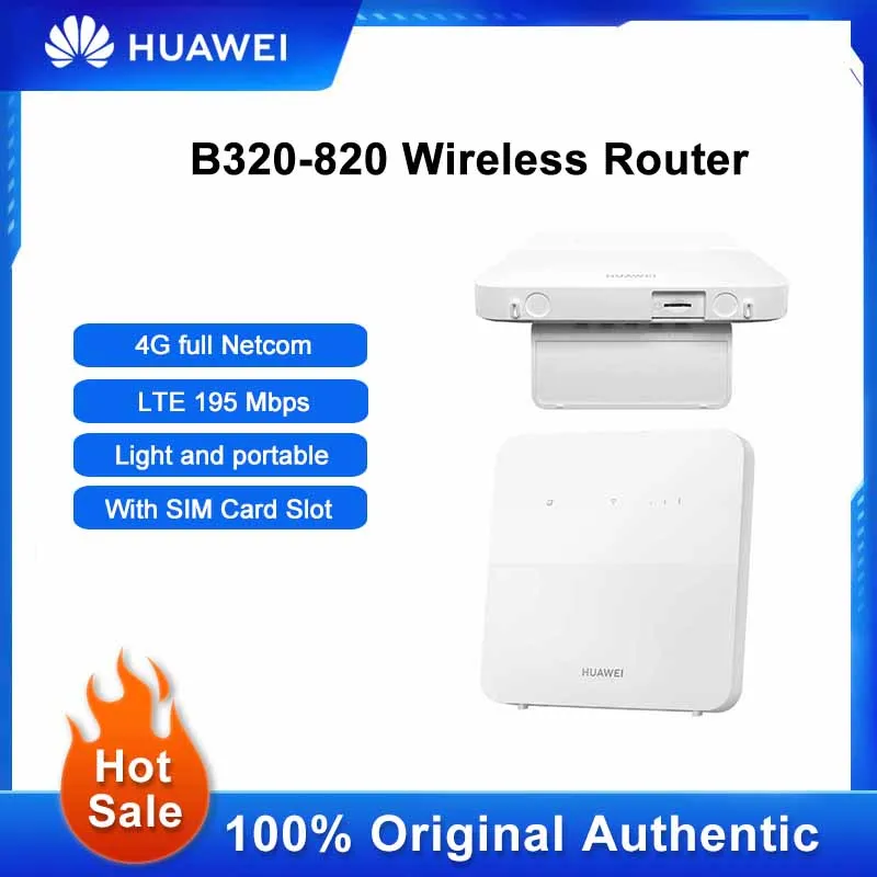 

HUAWEI B320-820 Wireless Router Mesh WIFI 4G Network Repeater LTE 195 Mbps Bandwidth Signal Booster With Sim Card Slot