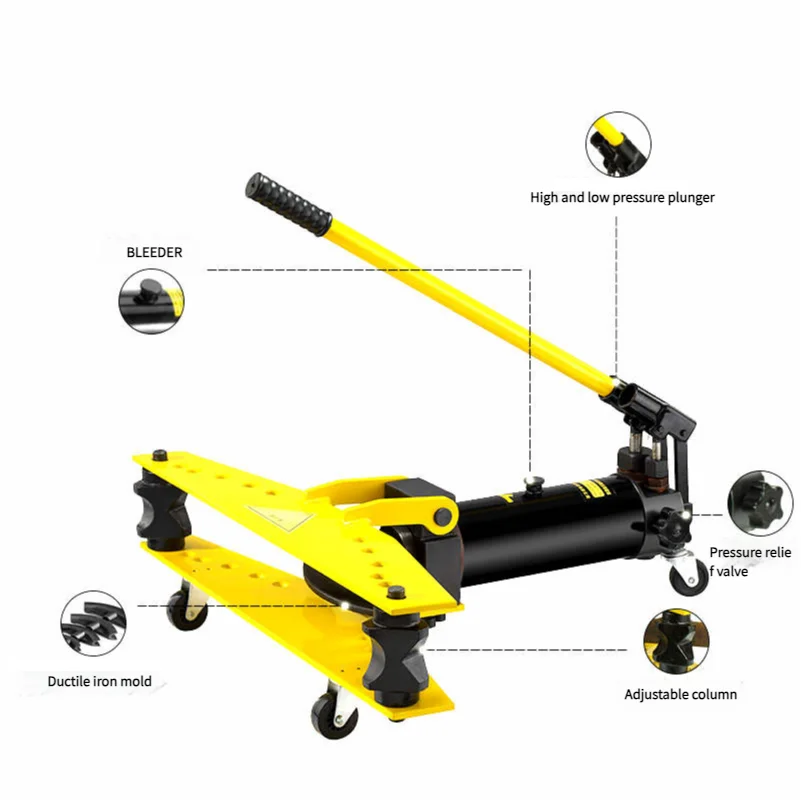 دليل آلات ثني الأنابيب الهيدروليكية المحمولة عالية الجودة من الفولاذ المقاوم للصدأ والحديد والنحاس للبناء