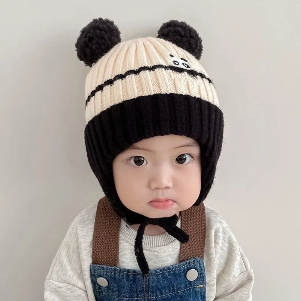 

New Knitted Pullover Cap Warm Coldproof Beanie Hat Windproof Ear Protection Hat Outdoor Sports