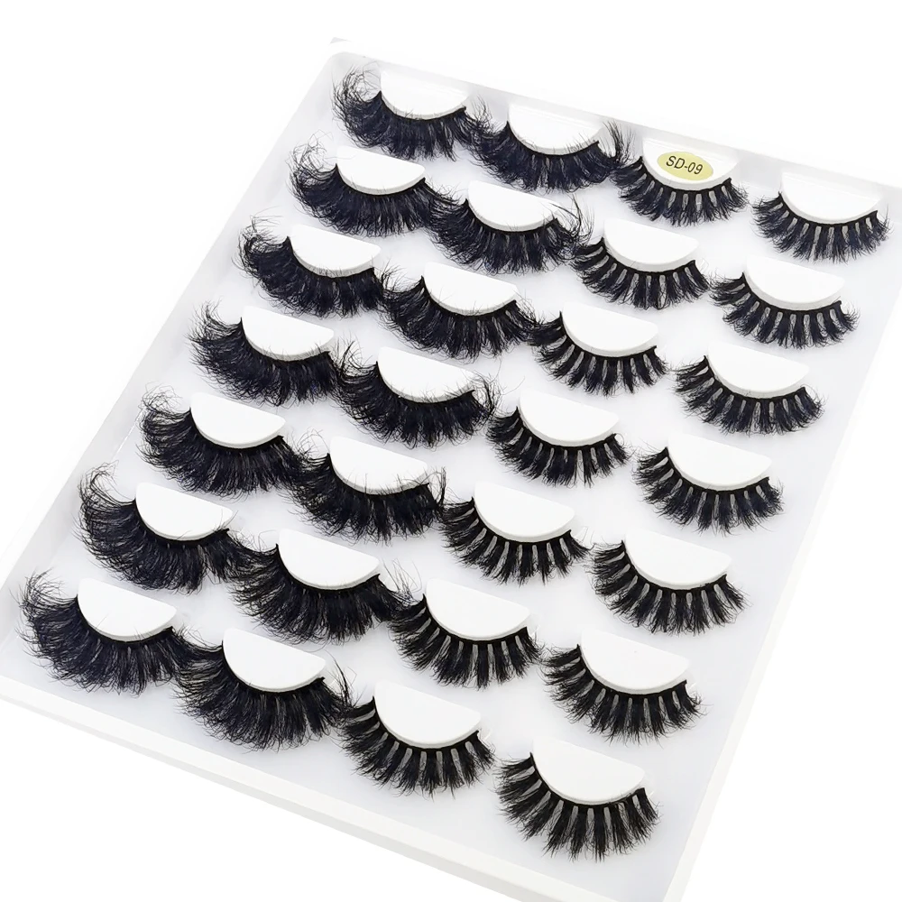 HBZGTLAD 14 Paar Wimpern 25mm Kunstnerz-Wimpern Langanhaltende Flauschige Nerzwimpern Dramatische Volumen-Wimpernverlängerung Dick Lang – Detail 23