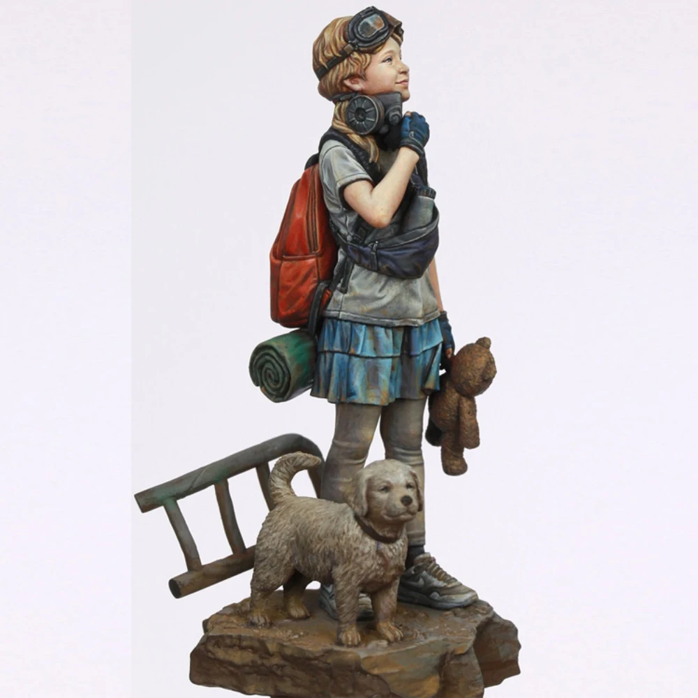 Kit de figurines en résine non peintes, fille de respiration profonde post-épidémique, GK non assemblé et non peint, 1/12C, 724C