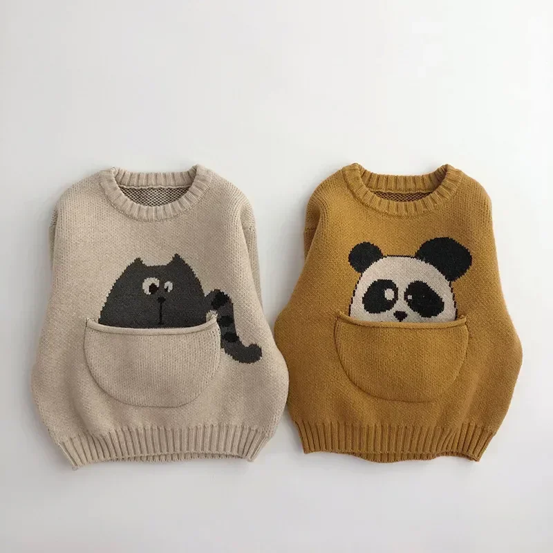 

BARDIBESS Kids Clothes Sweaters Cartoon Boys Knitwear Korean Style Children Pullover Outwear