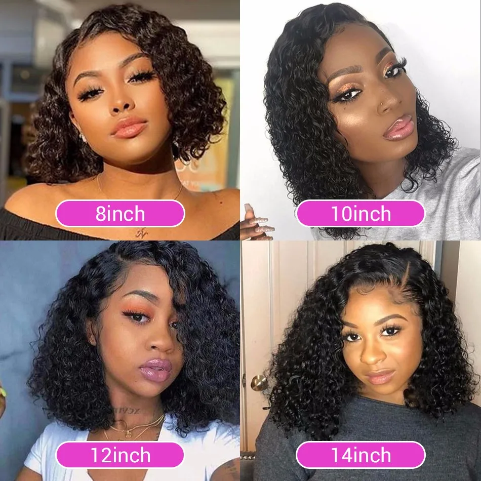 13X4 Curly Wigs Bob Wig Ready to Wear Glueless Kinky Curly Lace Front Human Hair Wigs for Women Perruque Cheveux Humains On Sale image 4