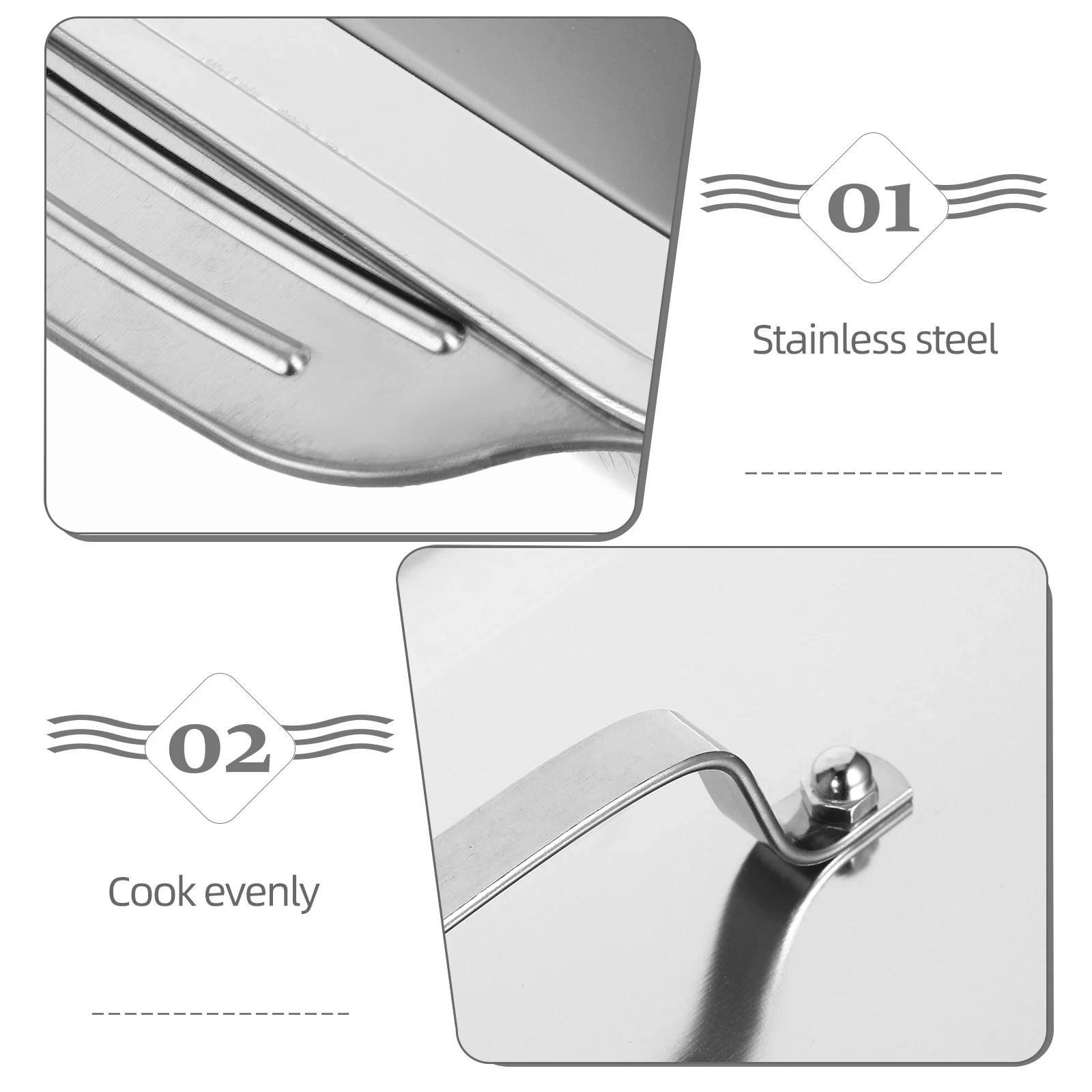 

1 set Stainless Steel Grilled Fish Tray Rectangular Roasting Pan Portable Metal Serving Tray Seafood Roast Pan Hotel