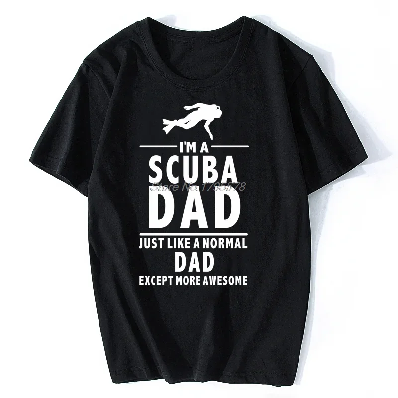 T-shirt in cotone da uomo Casual di moda sono un papà SCUBA-Daddy/father's Day / Dive t-shirt A tema Hip Hop Tees top Streetwear