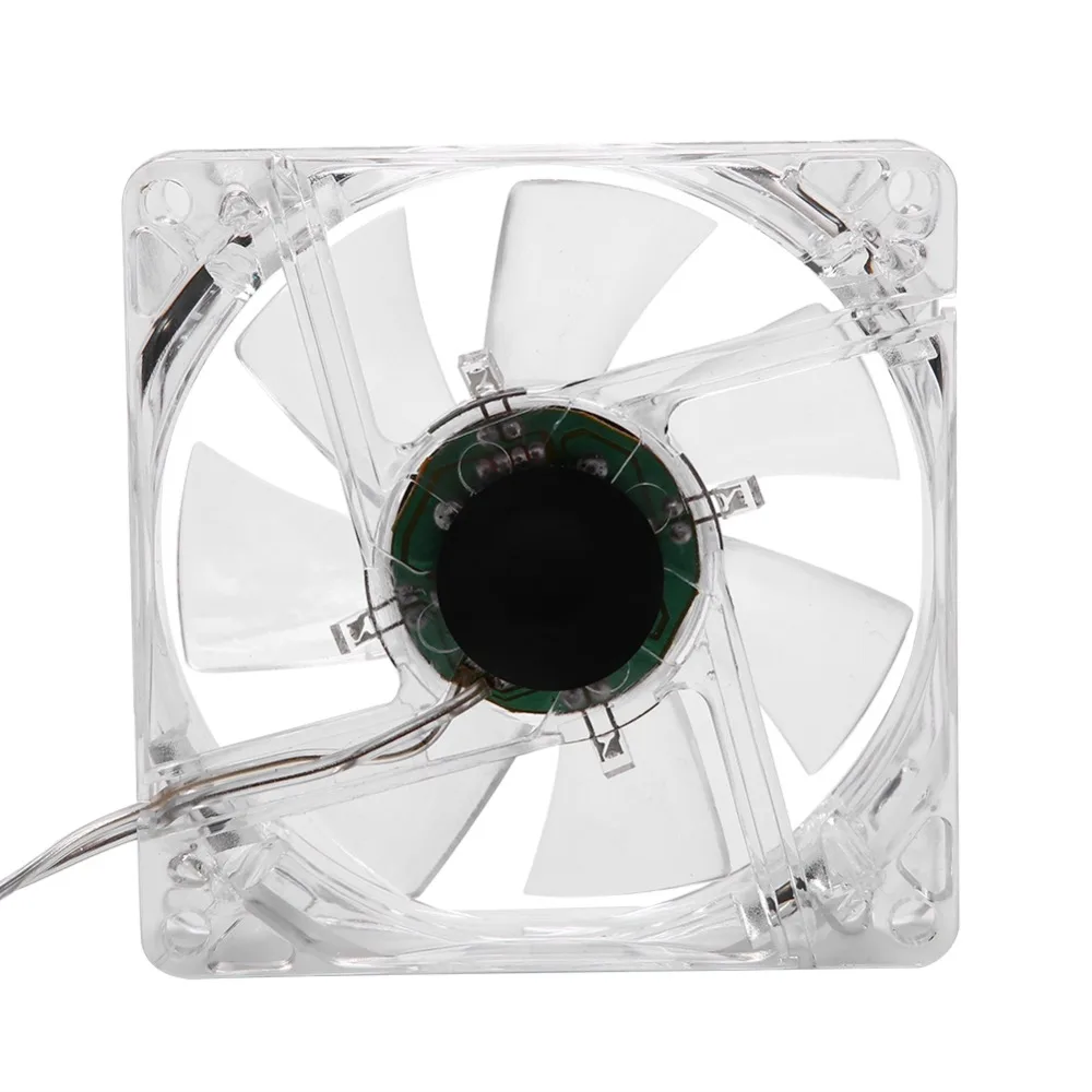 

USB-вентилятор для охлаждения 8 см с LED-подсветкой, питание 5В, прозрачный, с разноцветной подсветкой, для компьютера и корпуса ПК