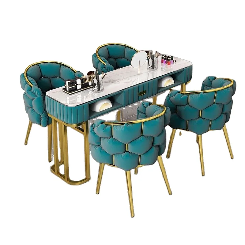 

Professional modern double manicure table, suitable for salon bedroom use, can accommodate 2 people, manicure work cabinet